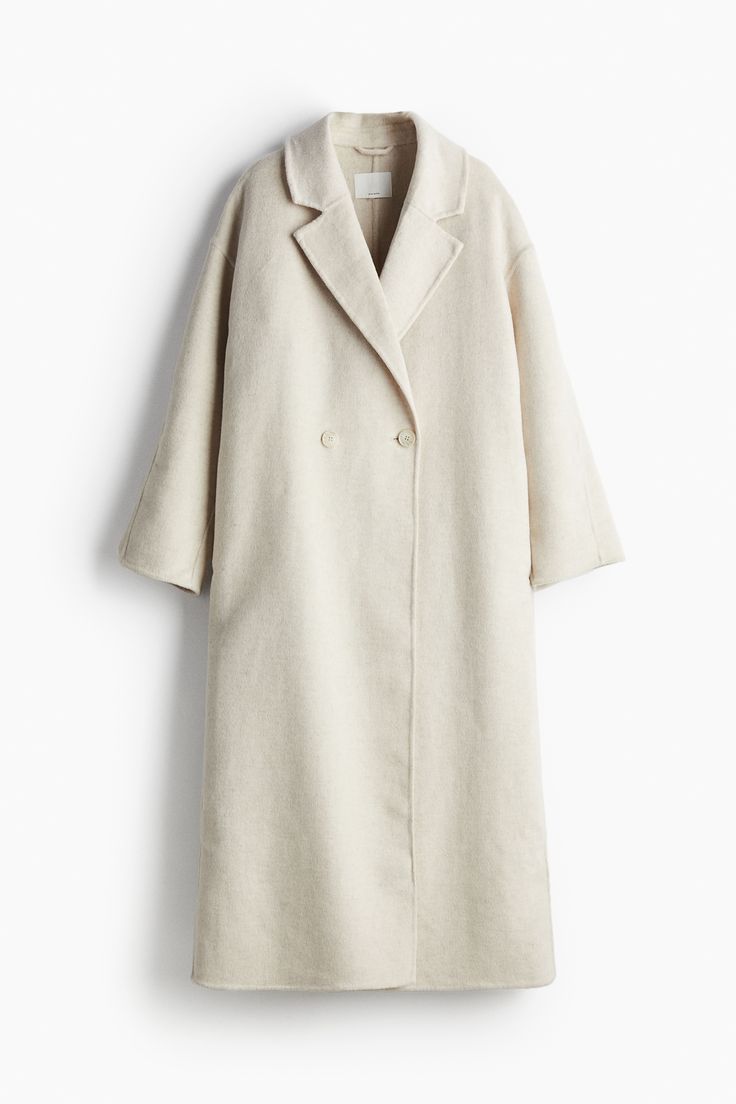 Manteau long en laine mélangée crème · nettoyage manteau premium Colblanc