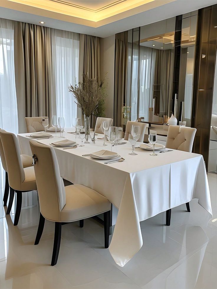 Table de restaurant dressée avec nappe blanche · service pressing entreprise Colblanc